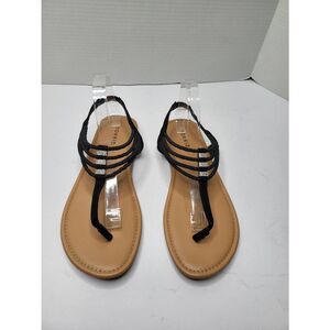 Torrid Black Suede Braided Rhinestones Sandals Women Size 10